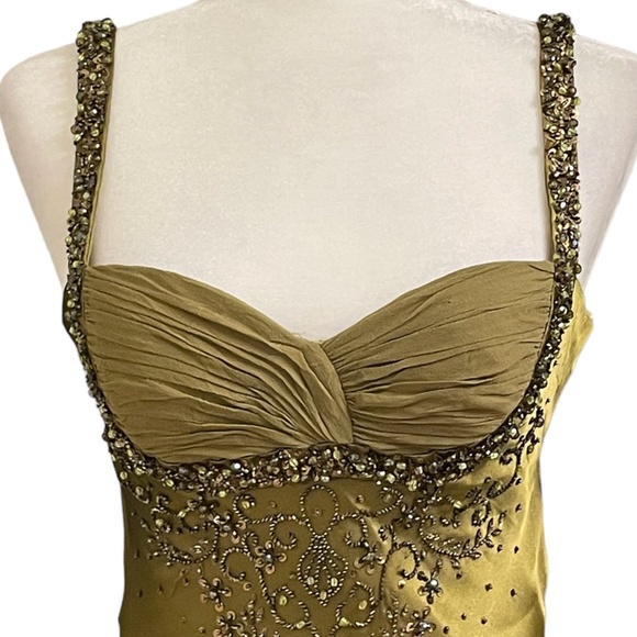 RARE Stunning Sue Wong Silk Asymmetrical Hem Beaded Forest Fairy Dress Size XXS - Picture 10 of 10